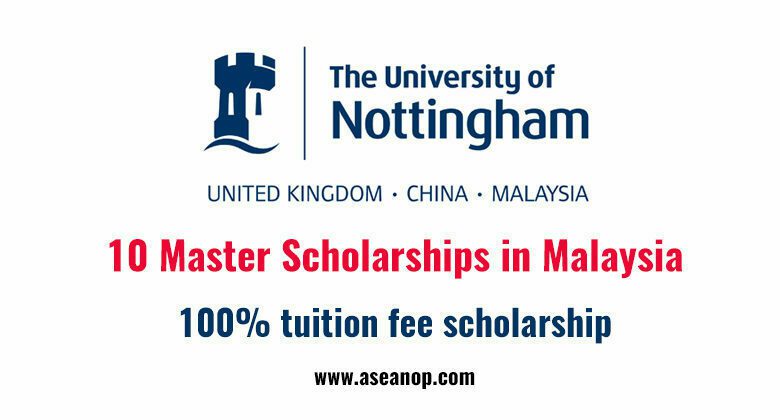 The University of Nottingham Malaysia Campus Scholarship for Master Degree