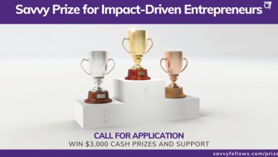 Photo of Savvy Prize 2022 for Impact-Driven Entrepreneurs (Win $3,000 Cash Prizes and Support)