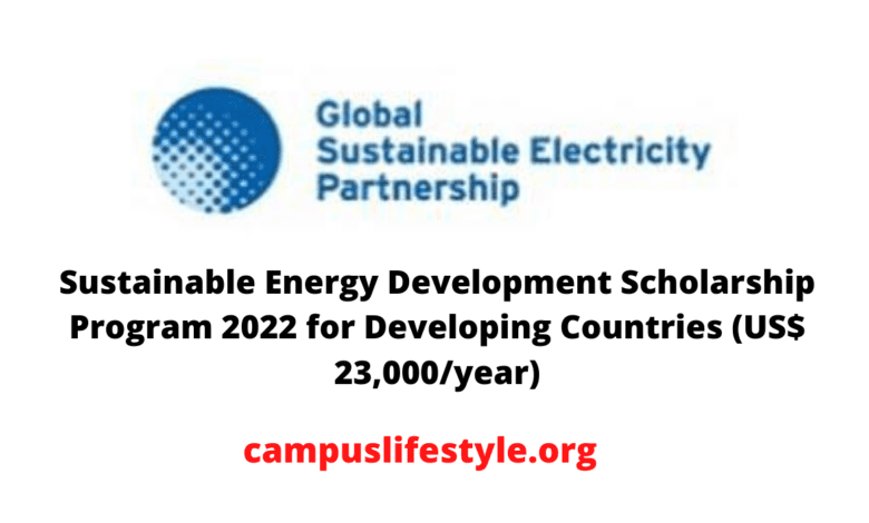 Sustainable Energy Development Scholarship Program 2022 for Developing Countries